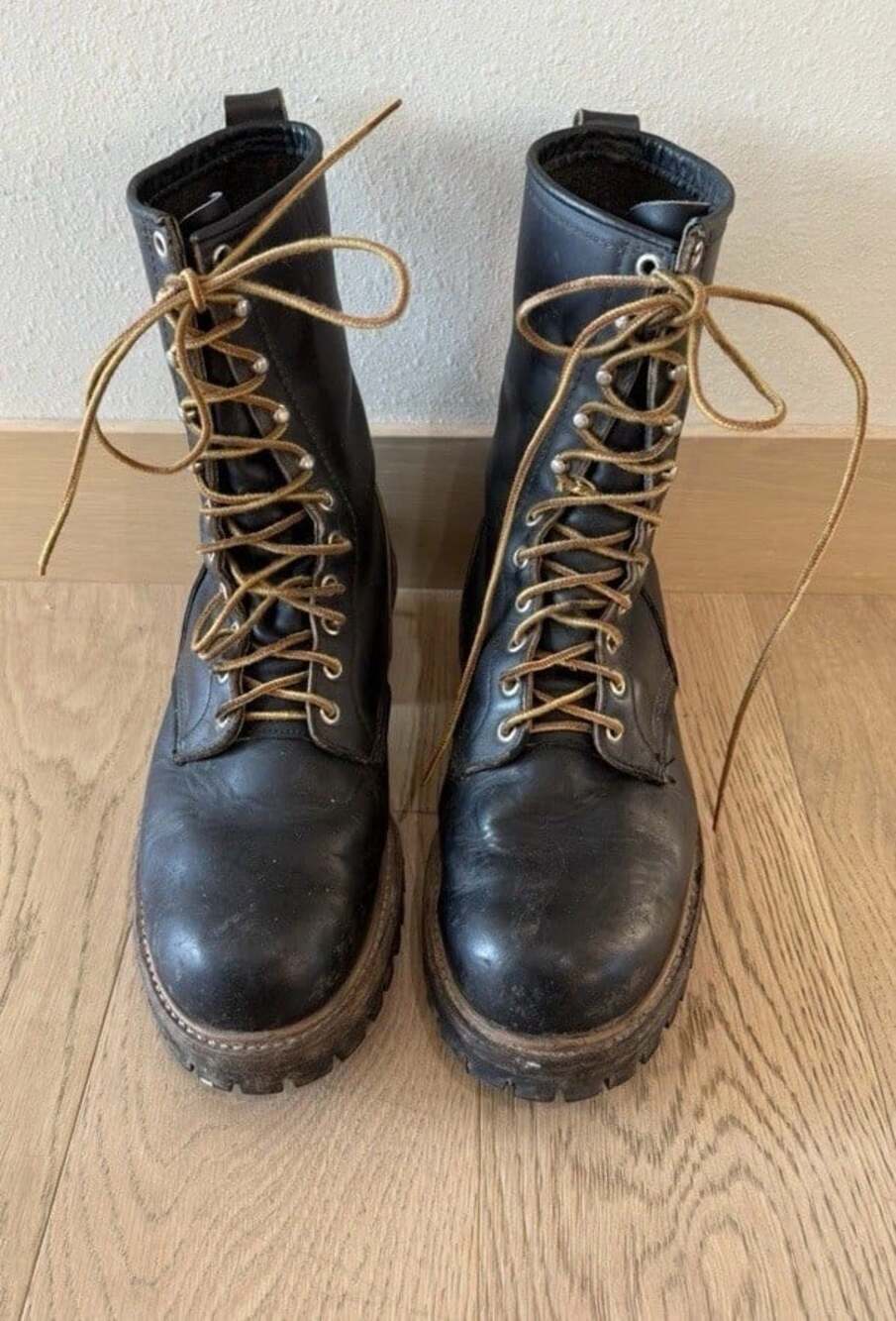 Red Wing 2210 Steel Toe Black Leather Lineman Pole Climber Boots Men's 9.5 3E